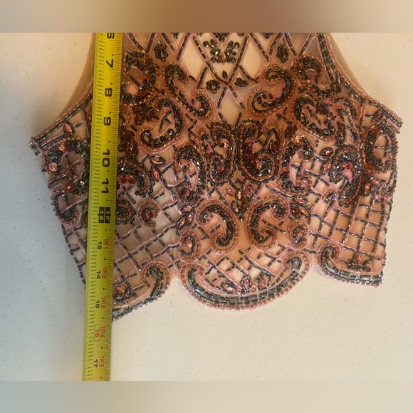 Sherri Hill Shimmery Sleeveless Two Piece Dress 50157 Metallic Pink Beaded Prom - Picture 14 of 16